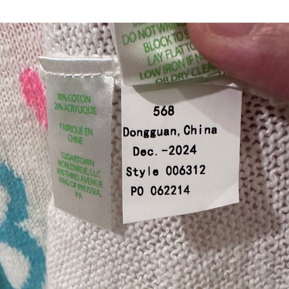 Lilly Pulitzer Coffee Beach Repeat Danette Sweater Resort Beachy Lightweight, S - Picture 6 of 8